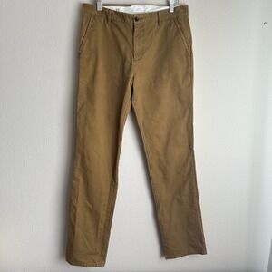 Apolis Utility Chino Pants Mens 32 Brown Slim Straight‎ Leg Casual Peru Cotton